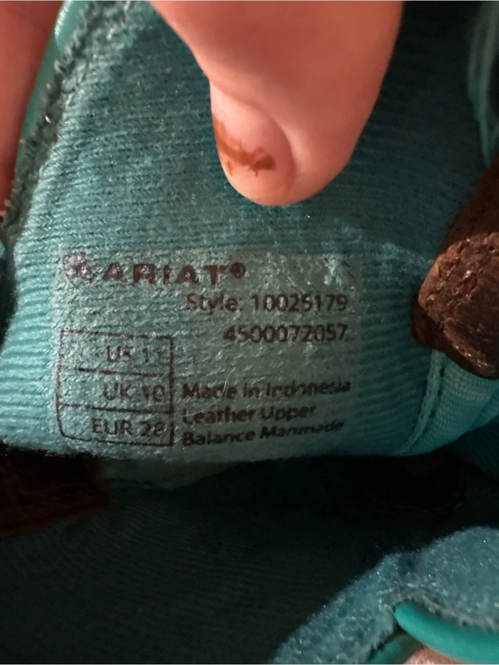 Ariat girls QuickDraw western brown teal boots shoes size 11